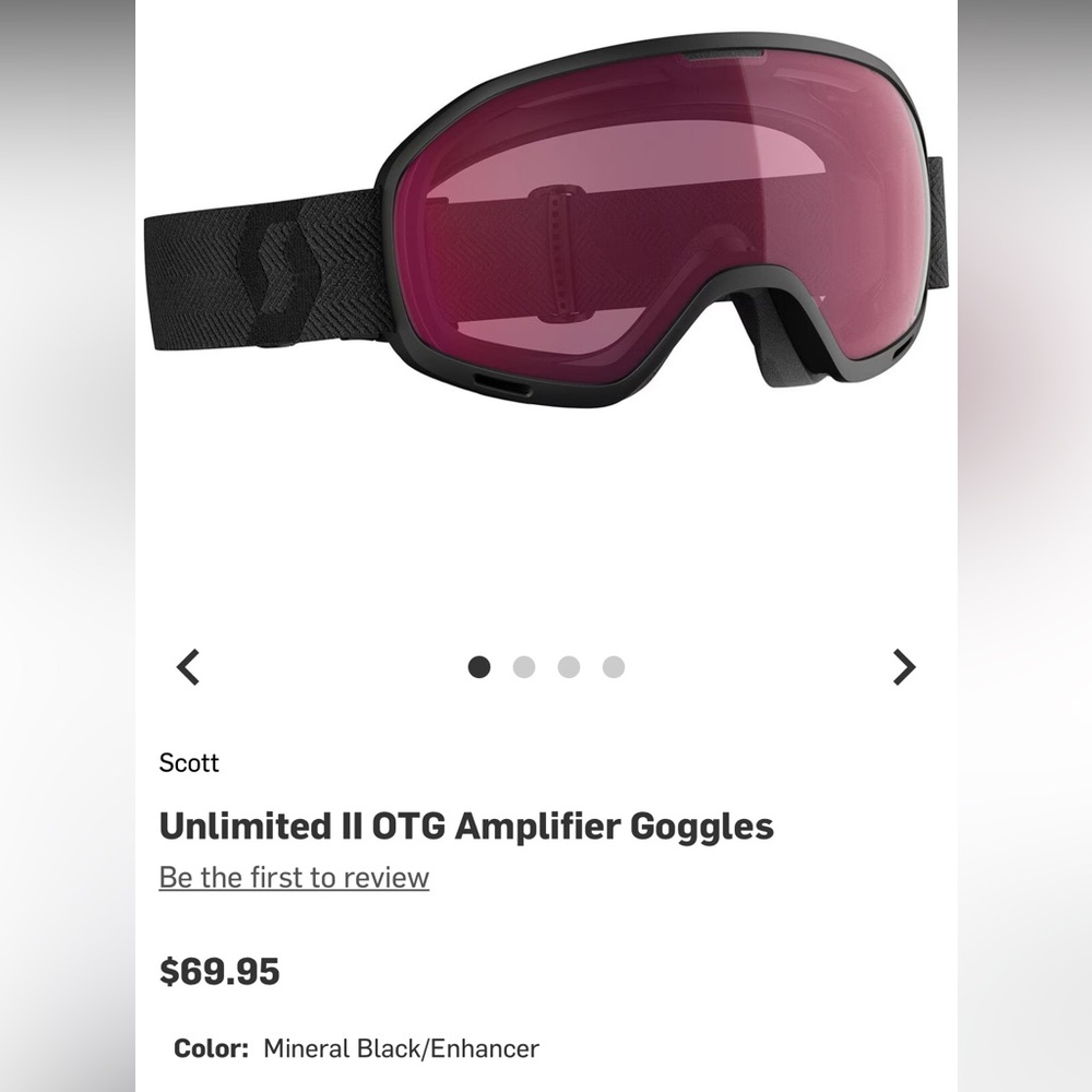 Scott Unlimited II OTG Amplifier Goggles for Ski Snowboarding